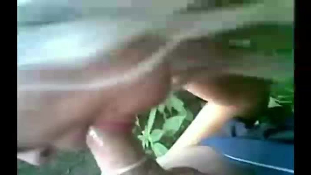 Facial with Russian sexy blonde in the woods